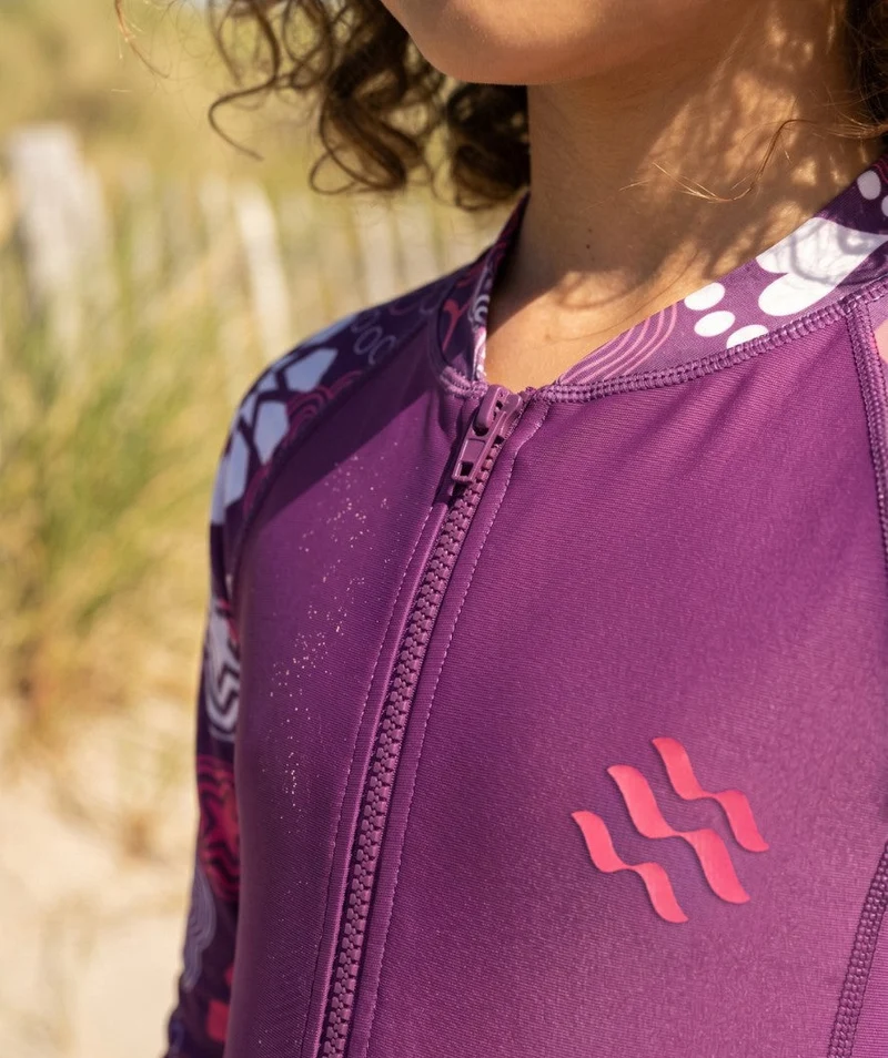 Watery UV Anzug für Kinder - Athena Langarm Rashguard - Lila