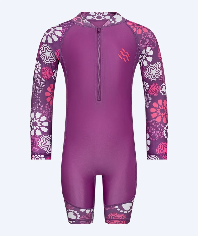 Watery UV Anzug für Kinder - Athena Langarm Rashguard - Lila