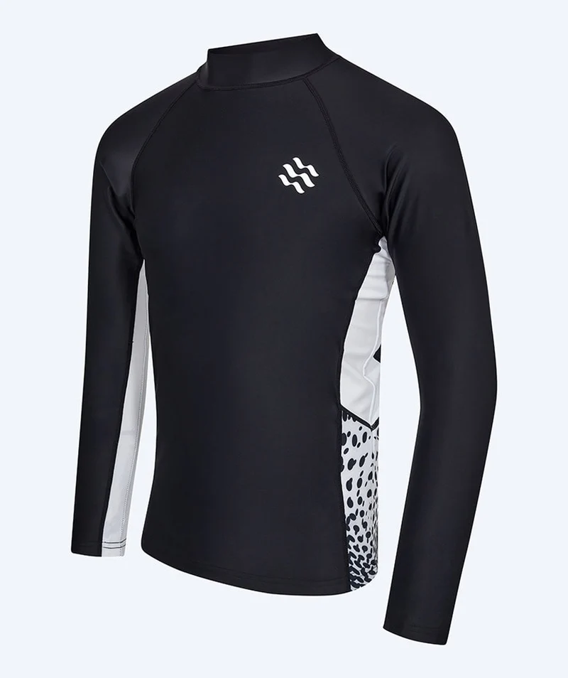 Watery UV Shirt für Herren - Scylla Langarm Rashguard - Schwarz/Weiß