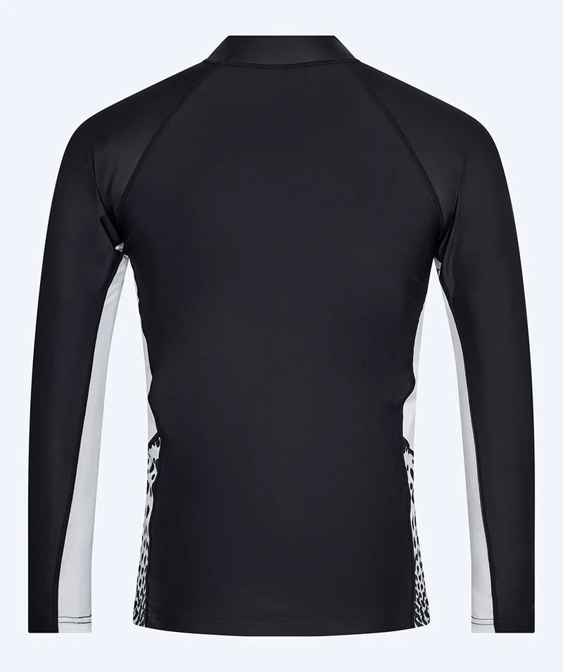 Watery UV Shirt für Herren - Scylla Langarm Rashguard - Schwarz/Weiß