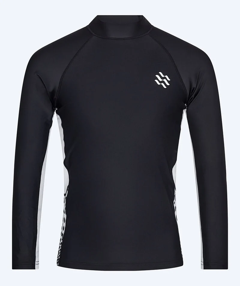 Watery UV Shirt für Herren - Scylla Langarm Rashguard - Schwarz/Weiß