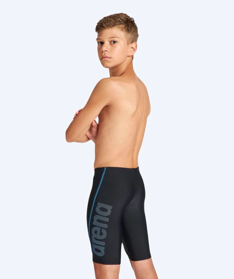 Arena lange Badehose für Jungen - Logo - Schwarz/Blau