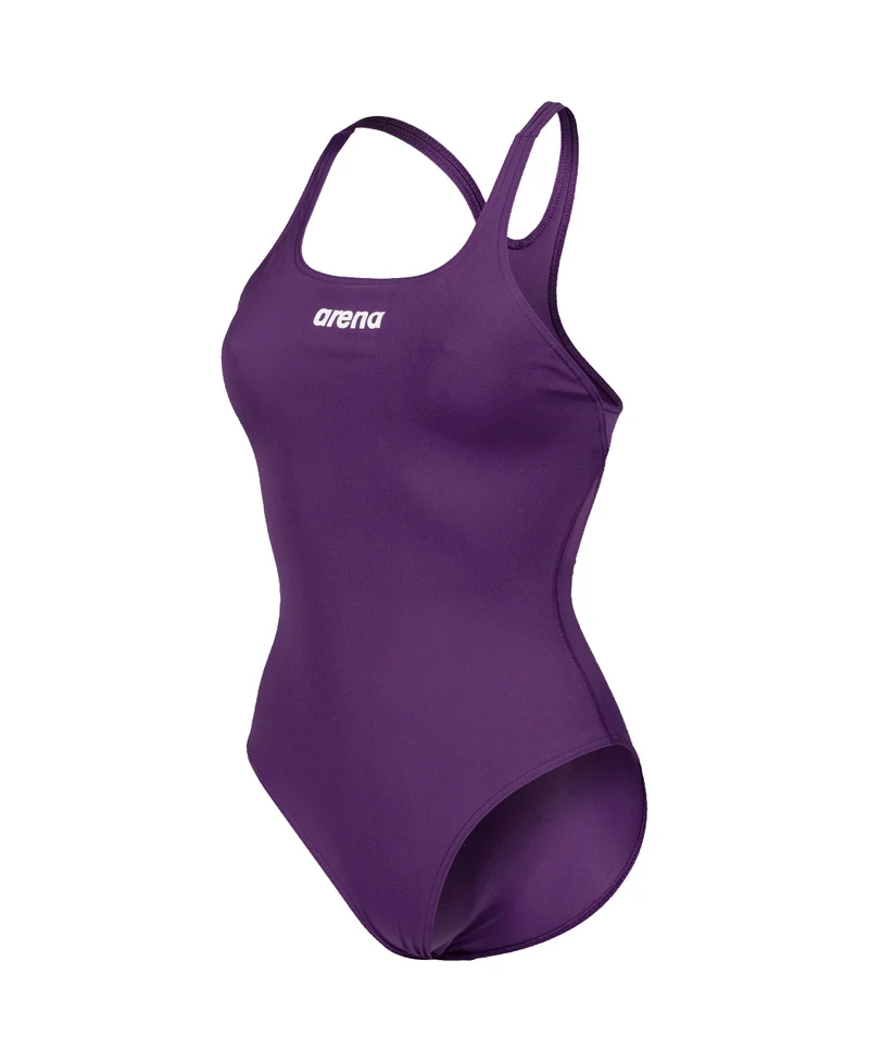 Arena Damen Badeanzug Swim Pro Solid Plum - White