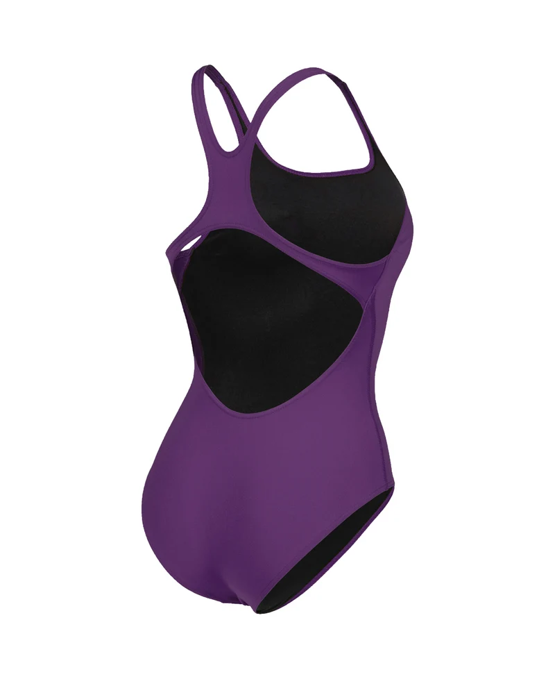 Arena Damen Badeanzug Swim Pro Solid Plum - White
