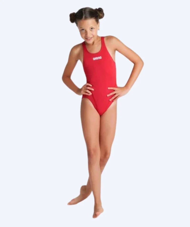 Arena Badeanzug für Mädchen - Team Swim Tech Solid - Rot