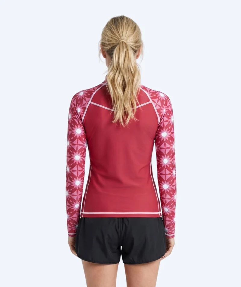 Watery UV Shirt für Damen - Aiko Langarm Rashguard - Rosa/Dunkelrot
