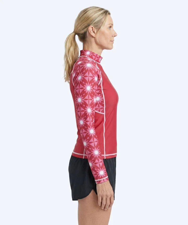 Watery UV Shirt für Damen - Aiko Langarm Rashguard - Rosa/Dunkelrot