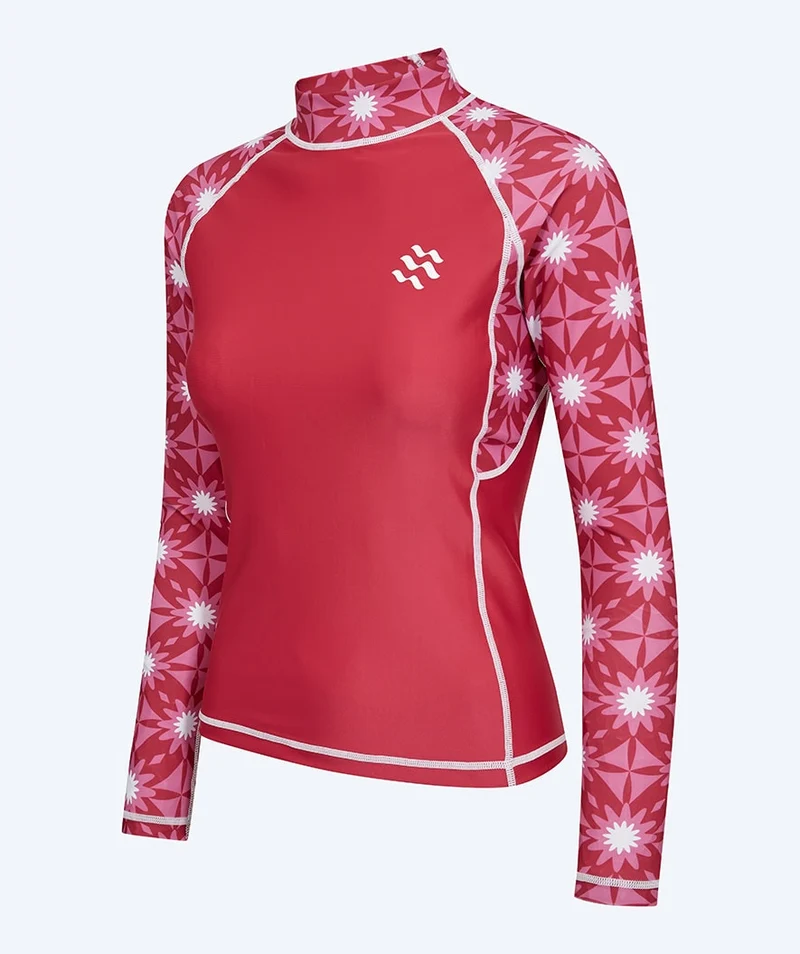 Watery UV Shirt für Damen - Aiko Langarm Rashguard - Rosa/Dunkelrot