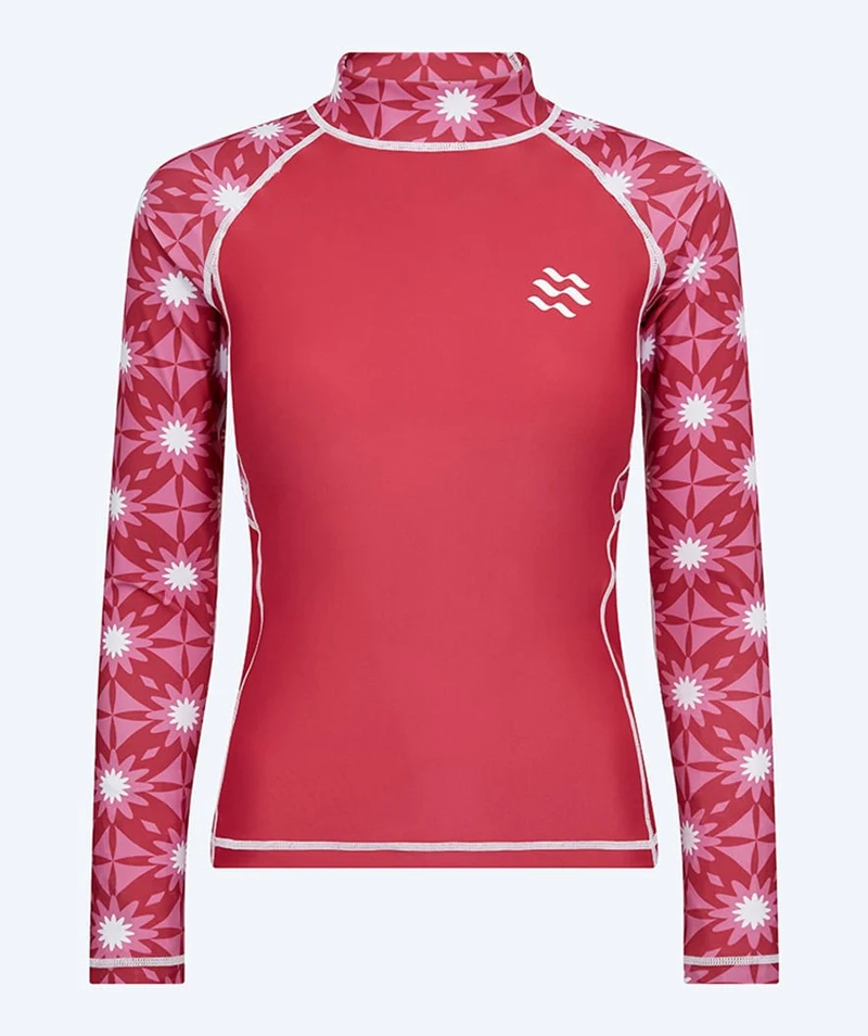 Watery UV Shirt für Damen - Aiko Langarm Rashguard - Rosa/Dunkelrot