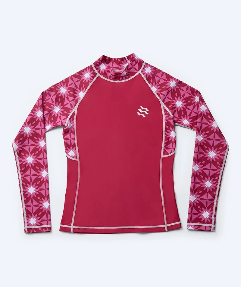 Watery UV Shirt für Damen - Aiko Langarm Rashguard - Rosa/Dunkelrot