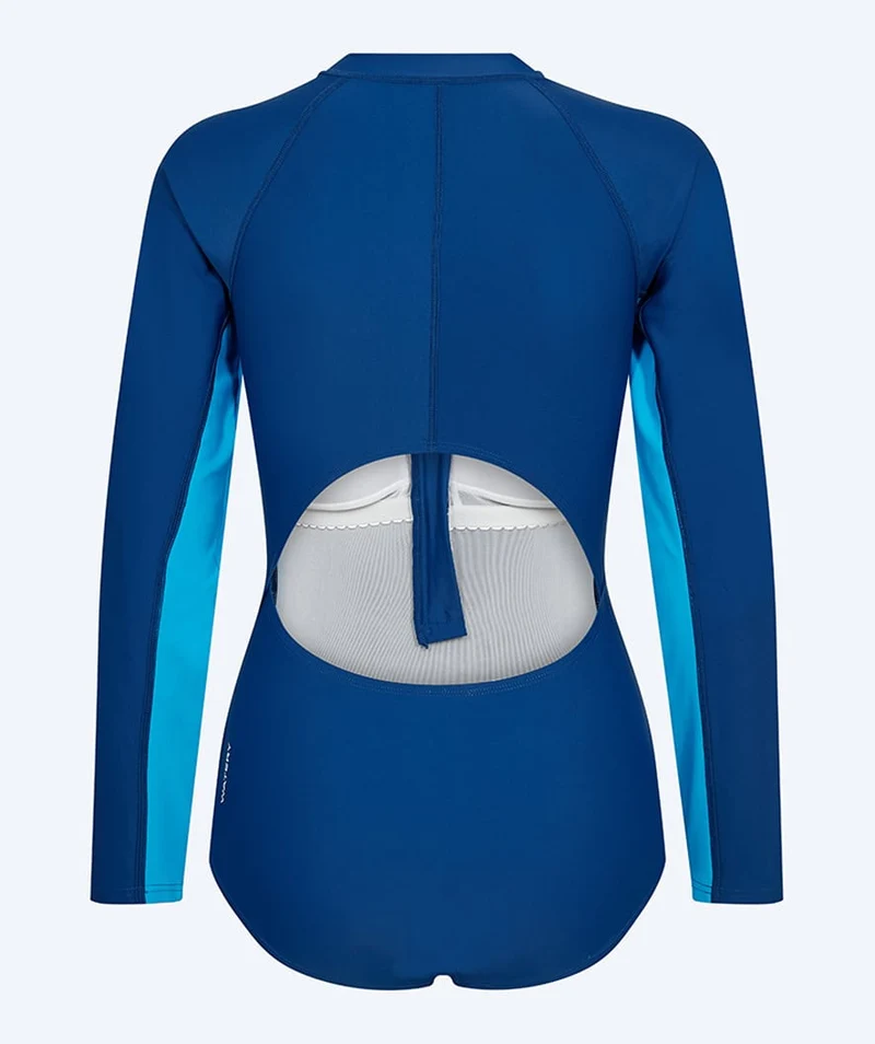 Watery Langärmeliger Badeanzug für Damen - Deriya - Blau/Weiß