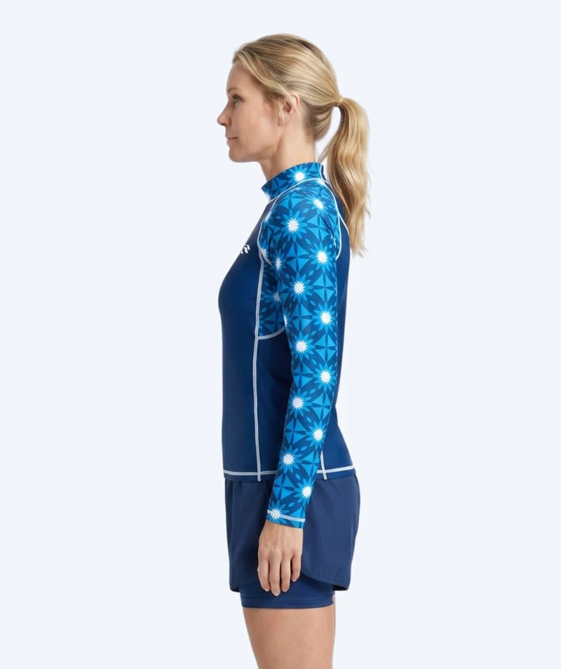 Watery UV Shirt für Damen - Aiko Langarm Rashguard - Blau/Dunkelblau
