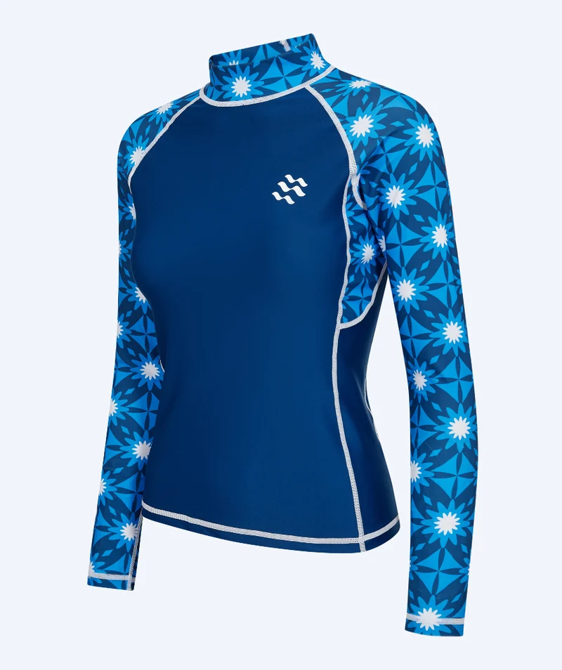 Watery UV Shirt für Damen - Aiko Langarm Rashguard - Blau/Dunkelblau