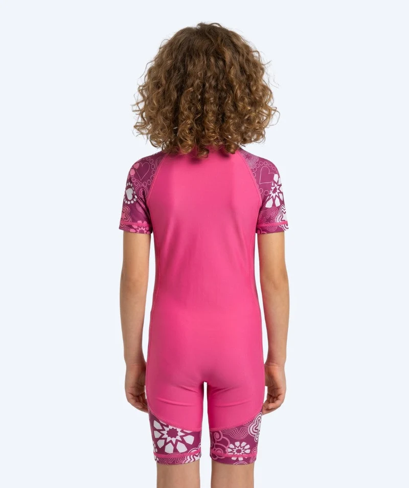 Watery UV Anzug für Kinder - Athena Kurzarm Rashguard - Rosa