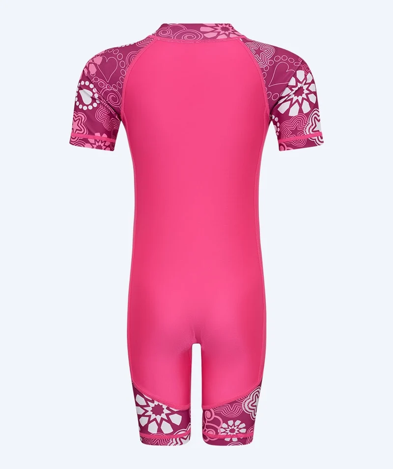 Watery UV Anzug für Kinder - Athena Kurzarm Rashguard - Rosa