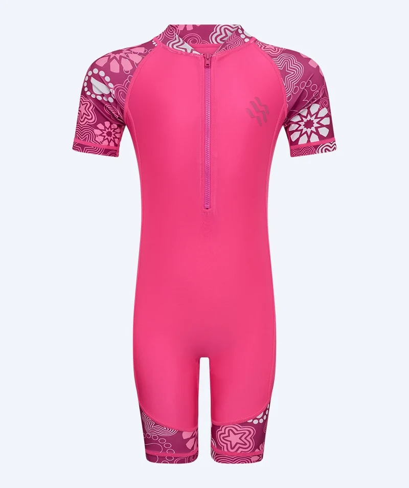 Watery UV Anzug für Kinder - Athena Kurzarm Rashguard - Rosa