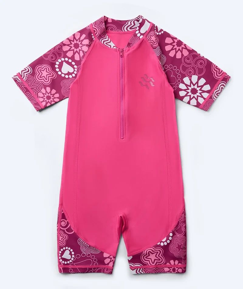 Watery UV Anzug für Kinder - Athena Kurzarm Rashguard - Rosa