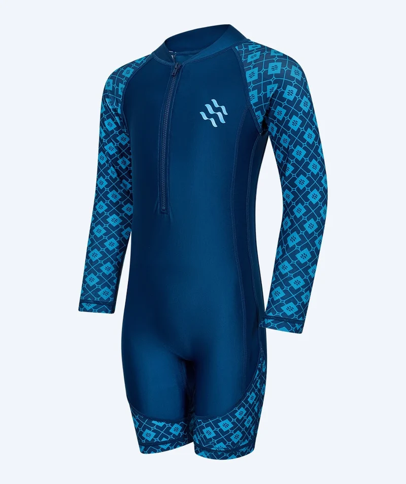 Watery UV Anzug für Kinder - Athena Langarm Rashguard - Dunkelblau