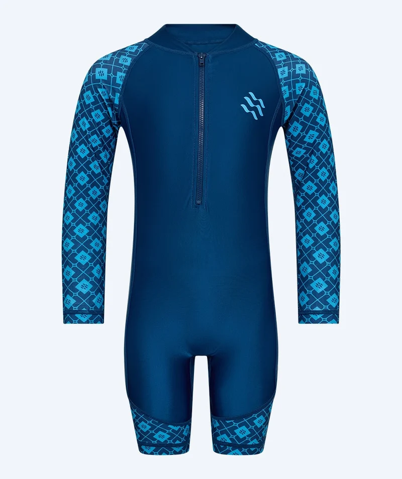 Watery UV Anzug für Kinder - Athena Langarm Rashguard - Dunkelblau