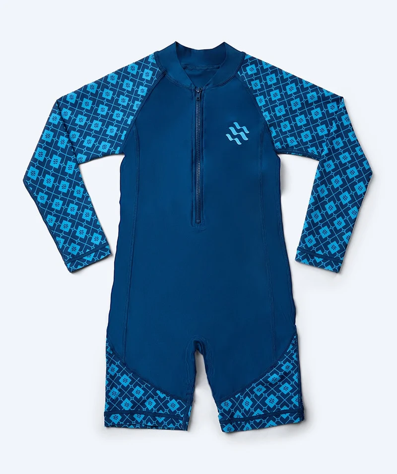 Watery UV Anzug für Kinder - Athena Langarm Rashguard - Dunkelblau