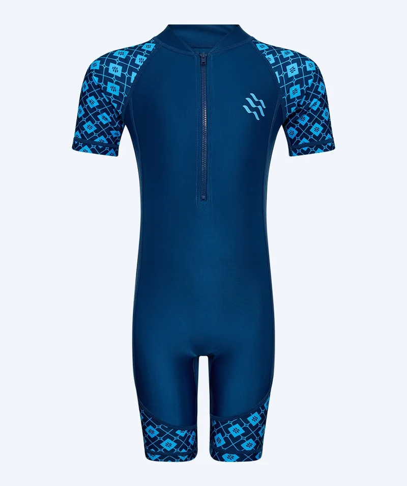 Watery UV Anzug für Kinder - Athena Kurzarm Rashguard - Dunkelblau