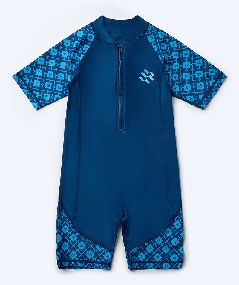 Watery UV Anzug für Kinder - Athena Kurzarm Rashguard - Dunkelblau