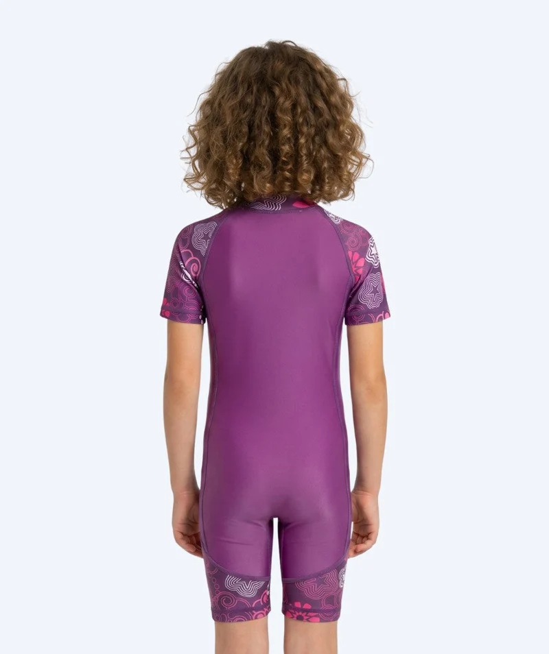 Watery UV Anzug für Kinder - Athena Kurzarm Rashguard - Lila