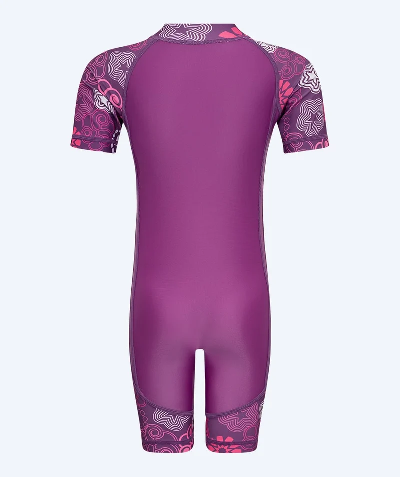 Watery UV Anzug für Kinder - Athena Kurzarm Rashguard - Lila