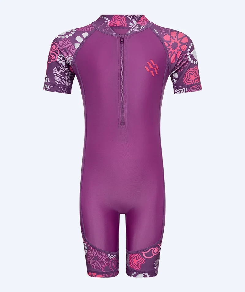 Watery UV Anzug für Kinder - Athena Kurzarm Rashguard - Lila