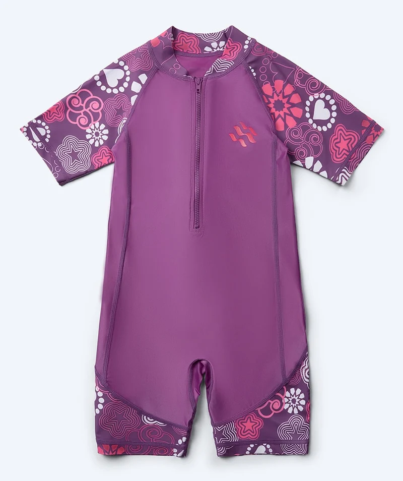 Watery UV Anzug für Kinder - Athena Kurzarm Rashguard - Lila