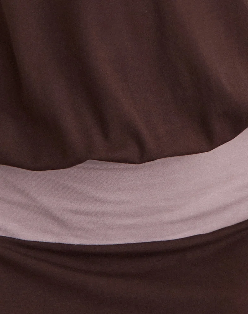 Wiste Midi-Kleid in der Farbkombination „Bitter Chocolate Grey Lavender“