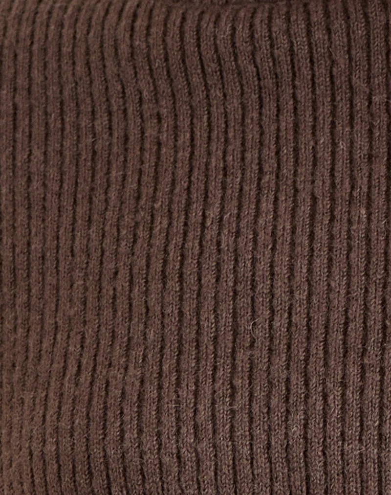 Nagia-Strickjacke in der Farbe „Dark Chocolate“