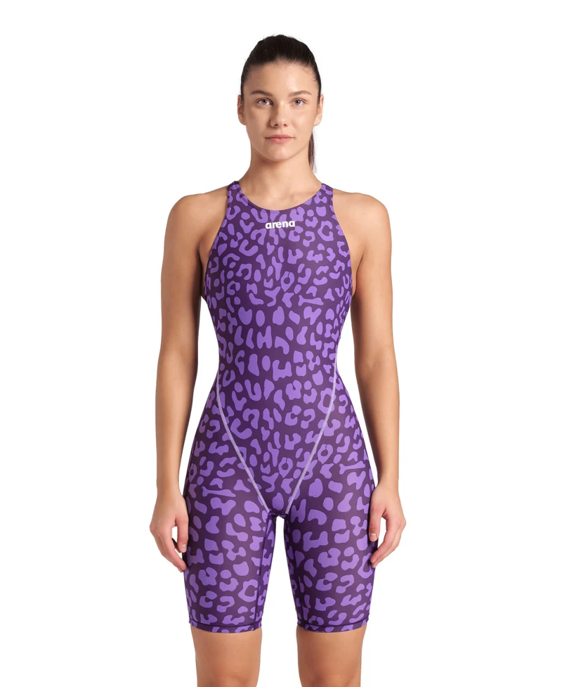 Arena Damen Wettkampf Schwimmanzug Powerskin ST Next LE Leopard Skin Violet