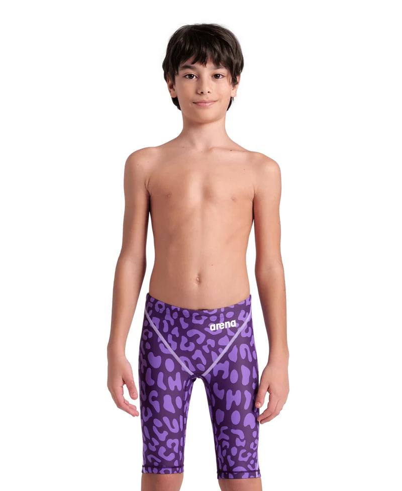 Arena Jungen Wettkampfhose Jammer Powerskin ST Next LE Leopard Skin Violet