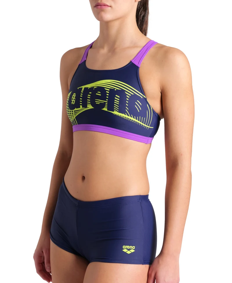 Arena Damen Wake Bikini Energy Back Navy - Violet