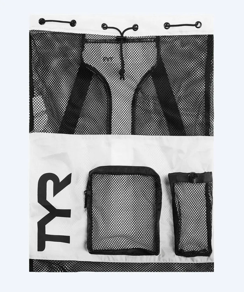TYR Netzbeutel zum Schwimmen - Big Mesh Mummy 40L - Weiß/Schwarz