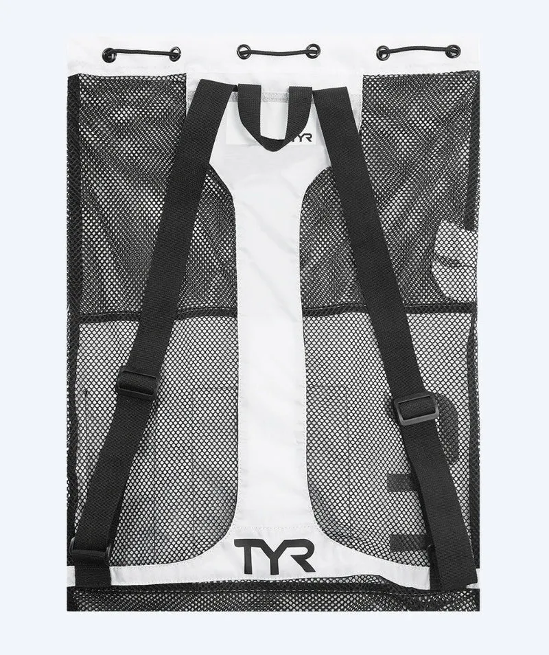TYR Netzbeutel zum Schwimmen - Big Mesh Mummy 40L - Weiß/Schwarz