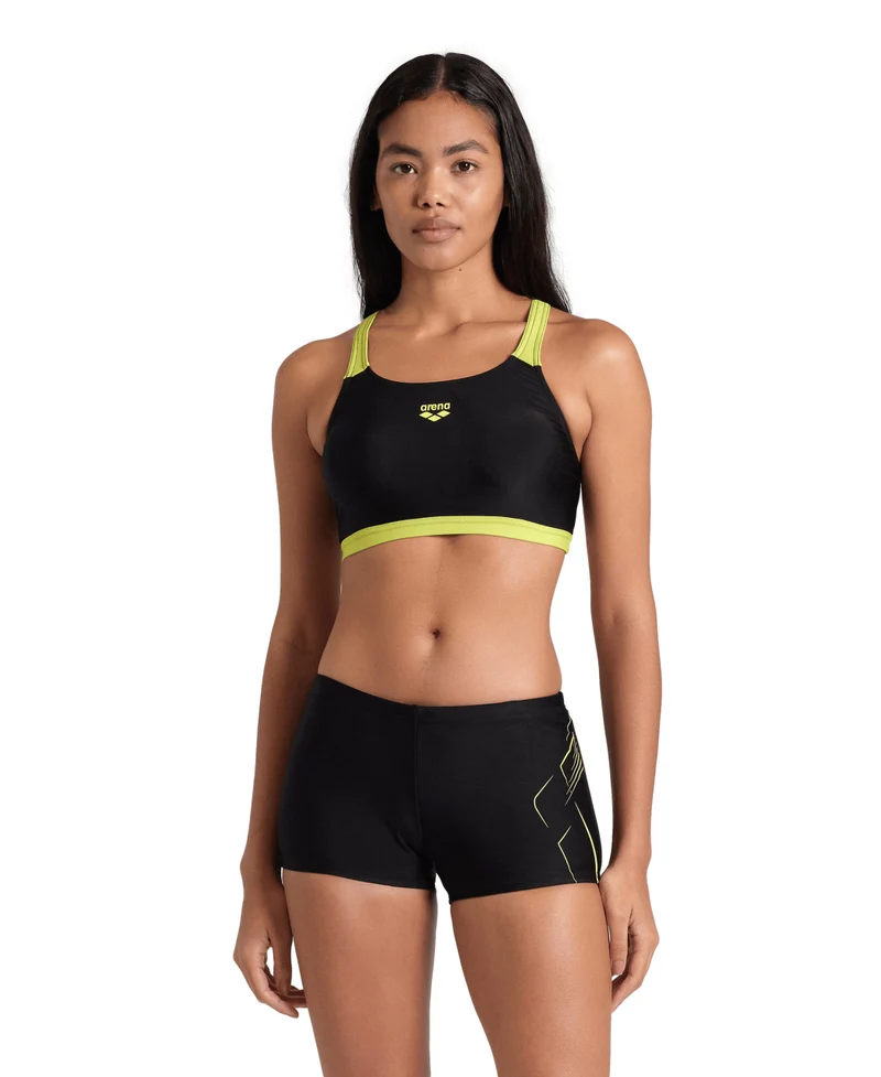 Arena Damen Dive Bikini Energy Back Black-Soft Green