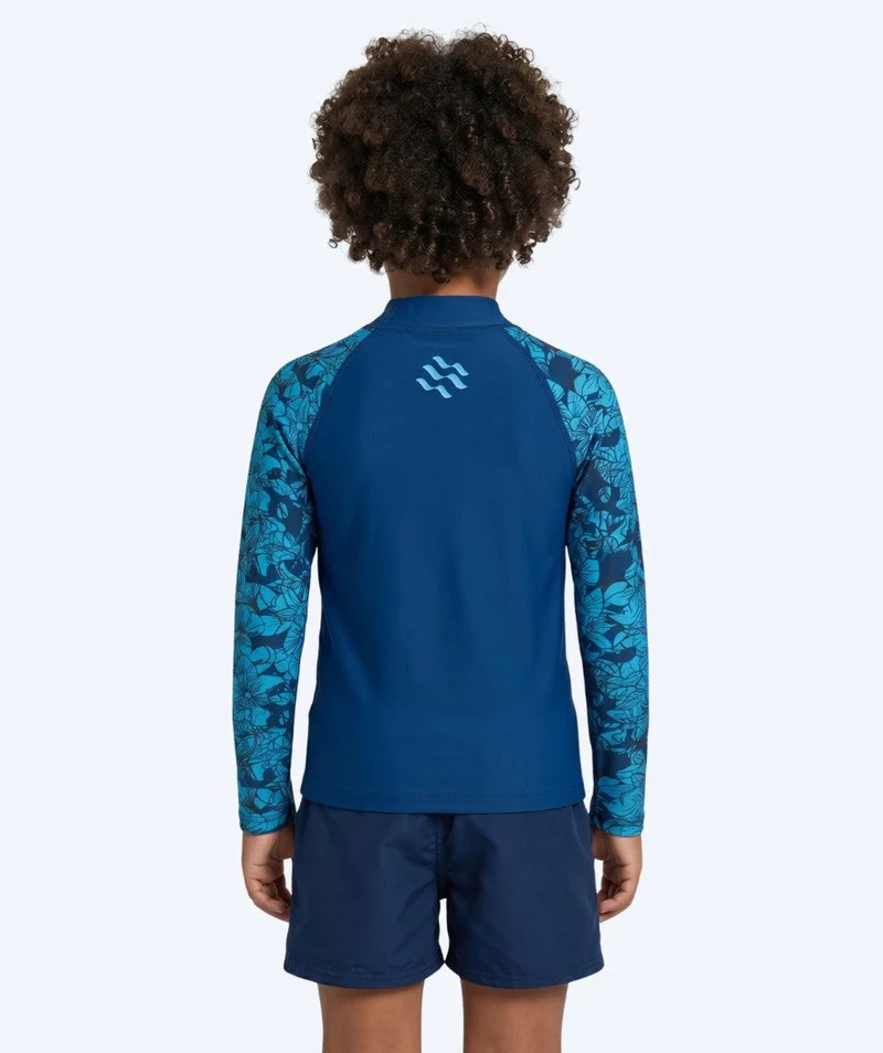 Watery UV Shirt für Kinder - Katsu Langarm Rashguard - Blau/Dunkelblau