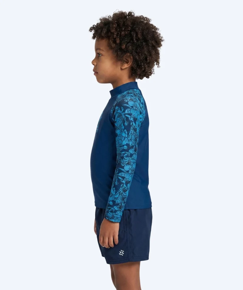 Watery UV Shirt für Kinder - Katsu Langarm Rashguard - Blau/Dunkelblau