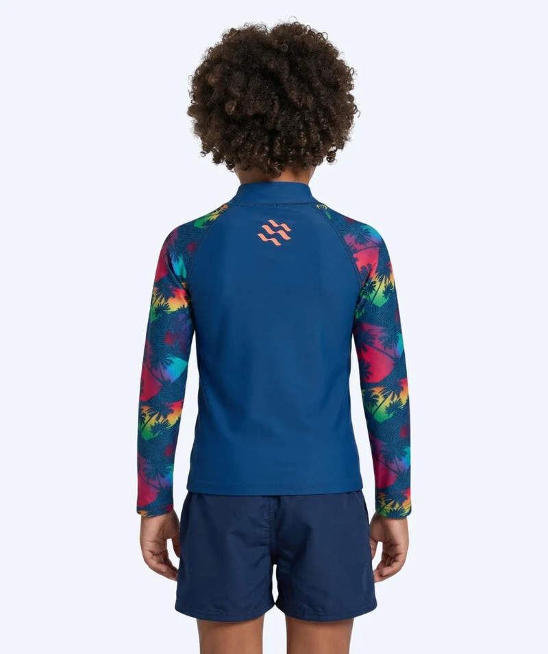 Watery UV Shirt für Kinder - Katsu Langarm Rashguard - Mehrfarbig/Dunkelblau