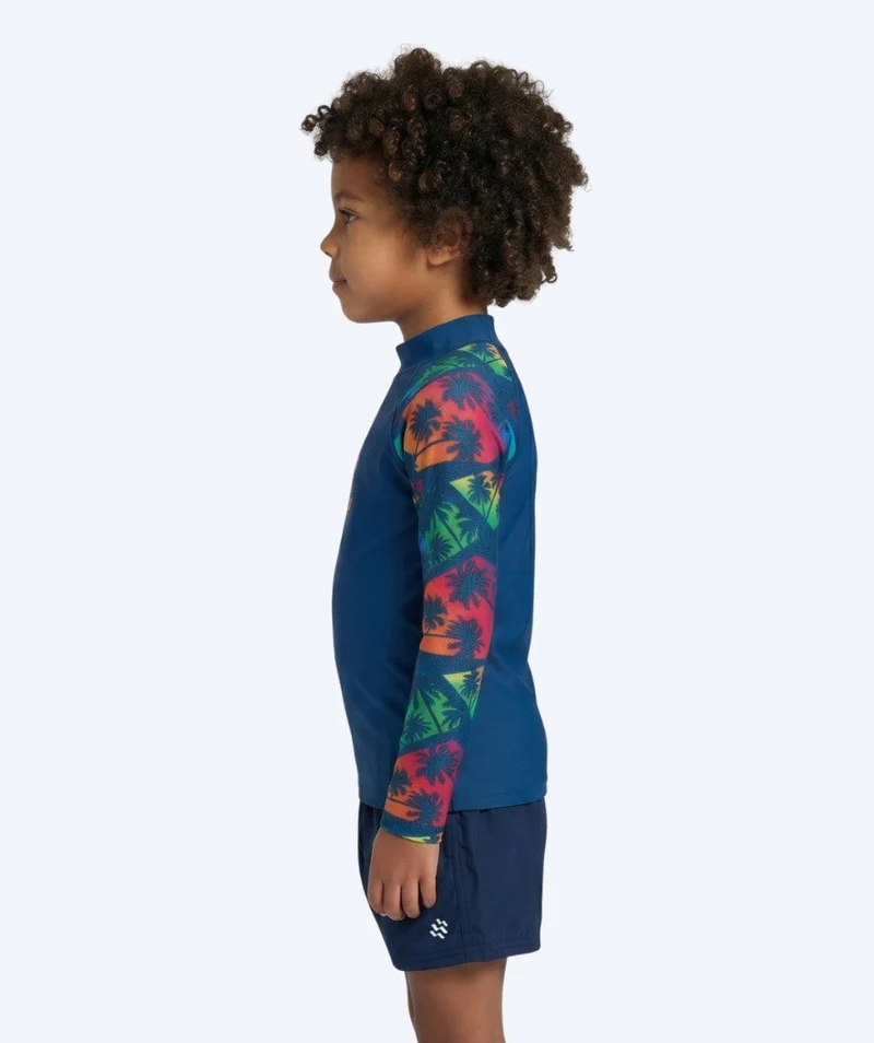 Watery UV Shirt für Kinder - Katsu Langarm Rashguard - Mehrfarbig/Dunkelblau