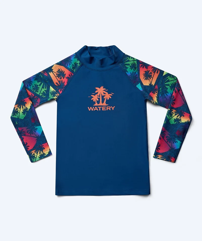 Watery UV Shirt für Kinder - Katsu Langarm Rashguard - Mehrfarbig/Dunkelblau