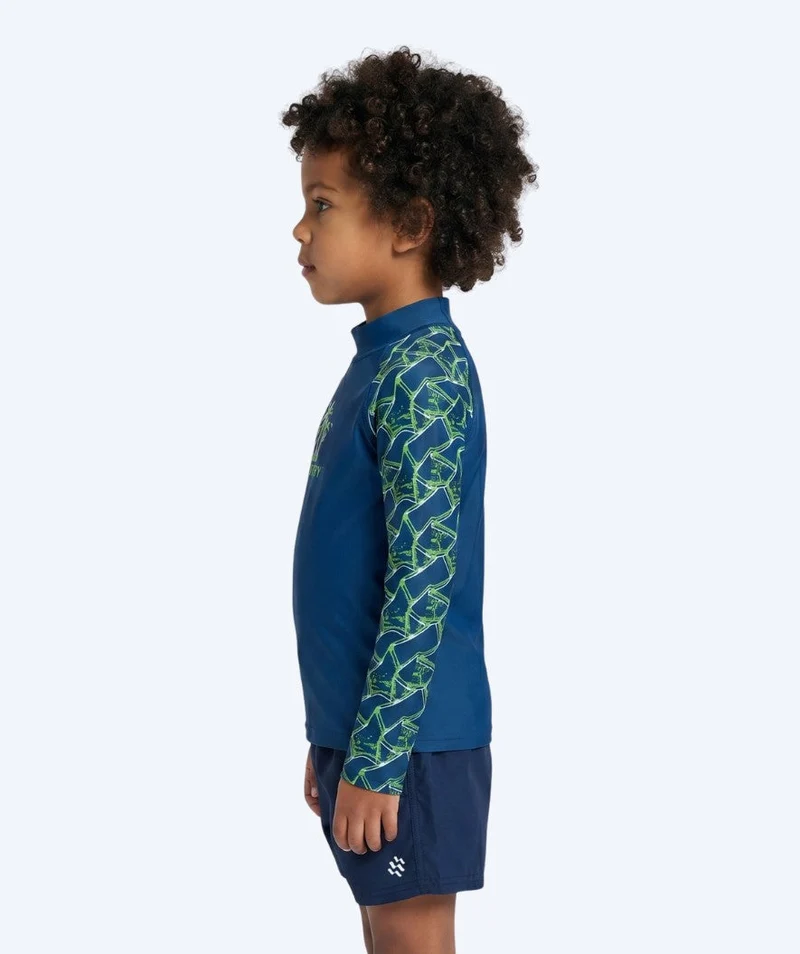 Watery UV Shirt für Kinder - Katsu Langarm Rashguard - Grün/Dunkelblau