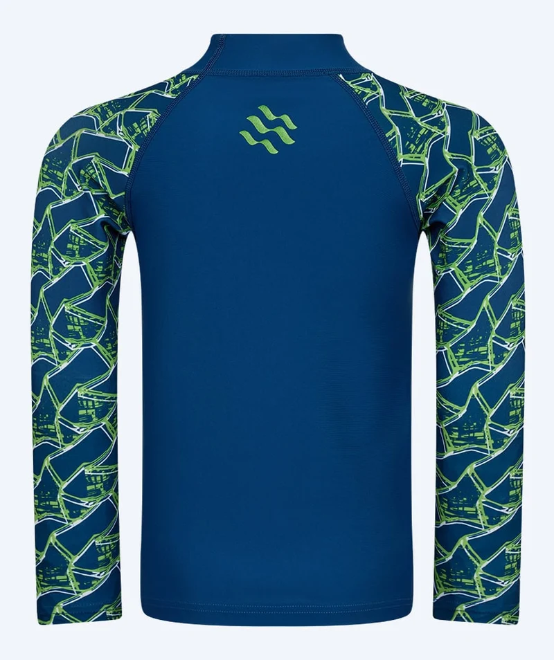 Watery UV Shirt für Kinder - Katsu Langarm Rashguard - Grün/Dunkelblau