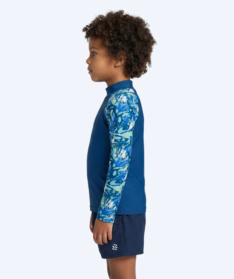 Watery UV Shirt für Kinder - Katsu Langarm Rashguard - Hellblau/Dunkelblau