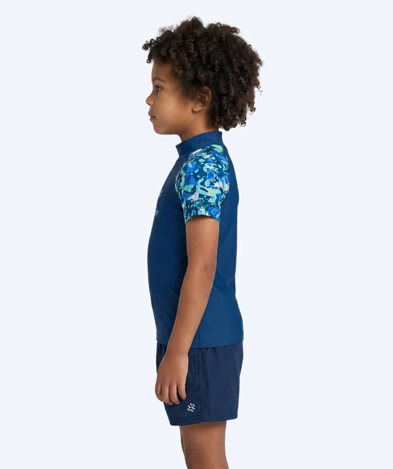 Watery UV Shirt für Kinder - Katsu Kurzarm Rashguard - Hellblau/Dunkelblau
