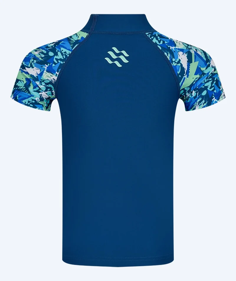 Watery UV Shirt für Kinder - Katsu Kurzarm Rashguard - Hellblau/Dunkelblau