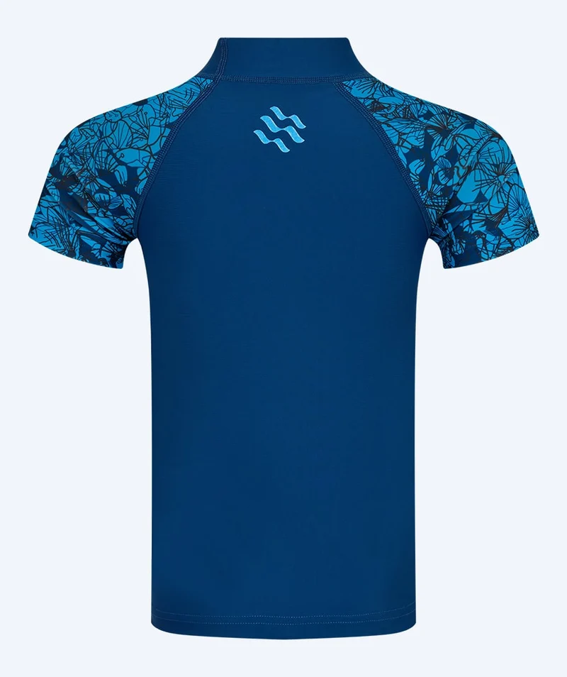 Watery UV Shirt für Kinder - Katsu Kurzarm Rashguard - Blau/Dunkelblau
