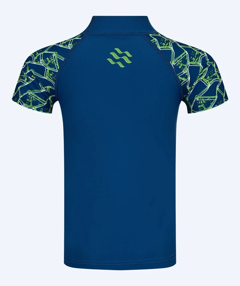 Watery UV Shirt für Kinder - Katsu Kurzarm Rashguard - Grün/Dunkelblau